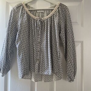 Neuflora navy floral top